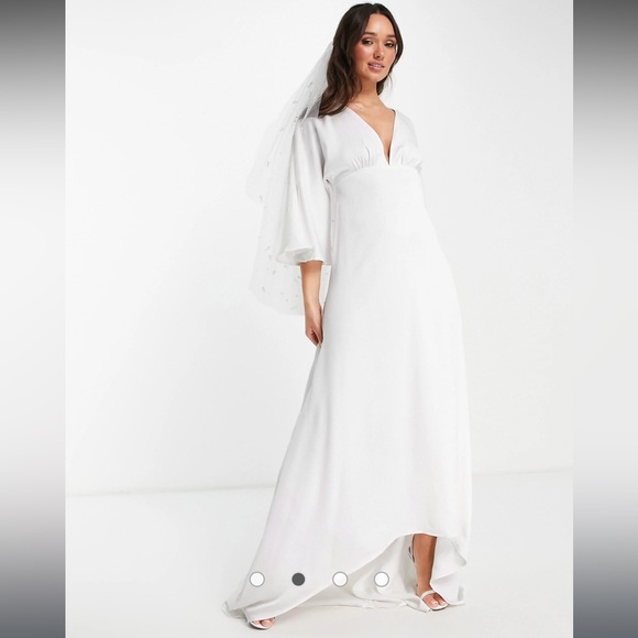 ASOS Y.A.S Bridal low back maxi dress in white - Picture 3 of 9